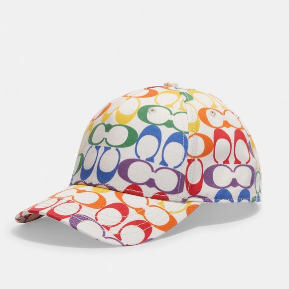 🌈 Coach Rainbow Signature Baseball Hat - Picture 1 of 5